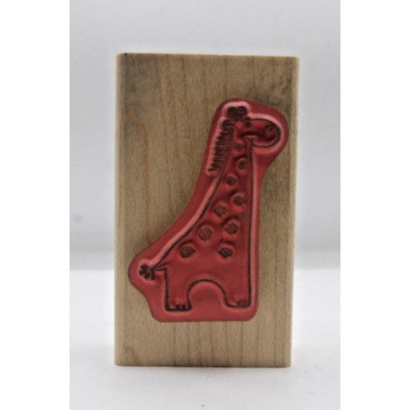 Stamp "Happy Giraffe" #FF1005 Stampendous ©2000 2¾" x 1 ½" - Picture 2 of 5